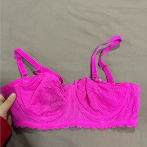 Vibrant Pink Lace Bralette Lingerie